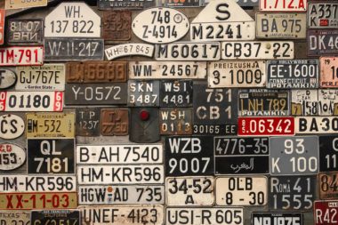 Collection of different style number plates