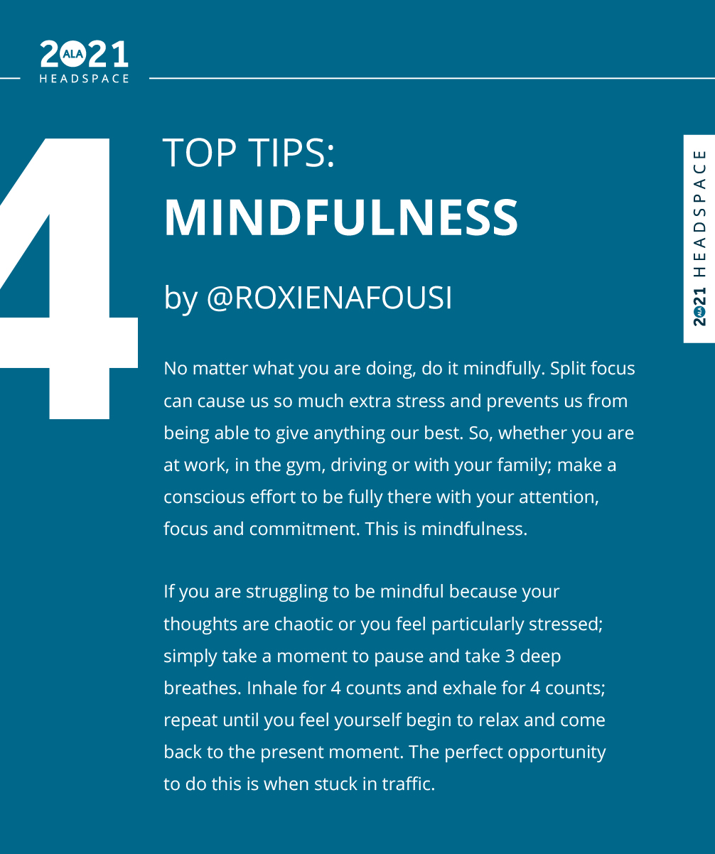 Roxie Nafousi Mindfulness - Tip 4