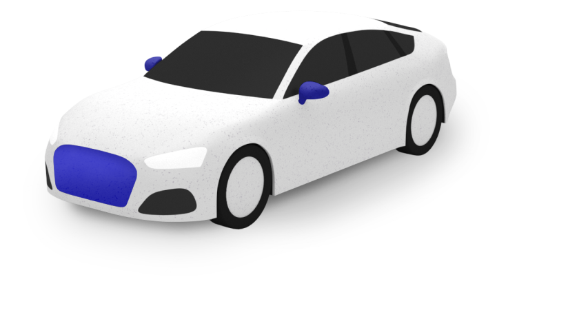 3D white car illustration