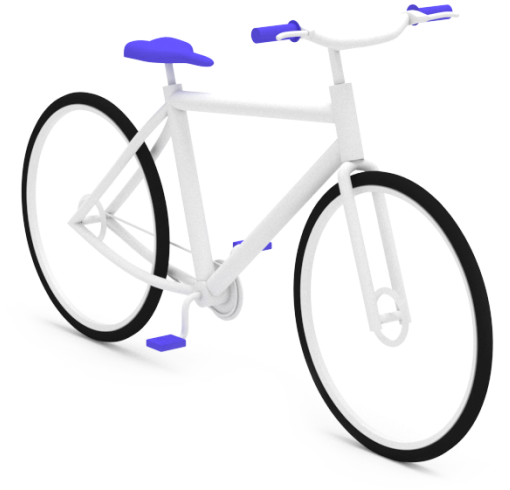 3D bicycle image with purple seat