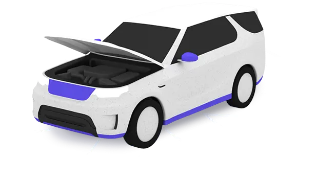 Land Rover Discovery 3D car image with bonnet up
