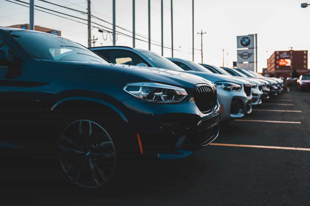 Cars parked in a row