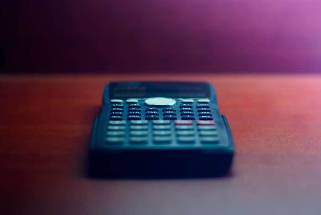 Calculator on a desk