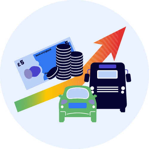 Icon indicating that transport costs have risen