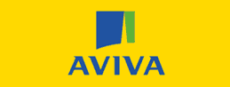 = Aviva's yellow, blue and green logo on the left and CyclePlan's green, black and white logo on the right. 