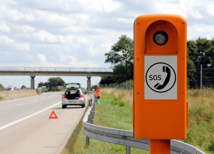 Emergency telephone at the roadside